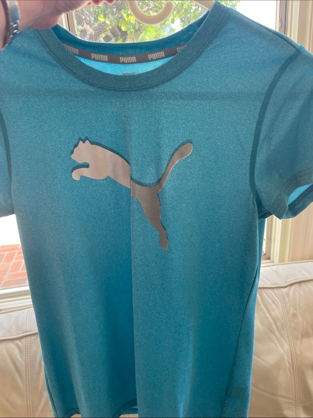 Puma Teal Athletic Cat Logo Tee
